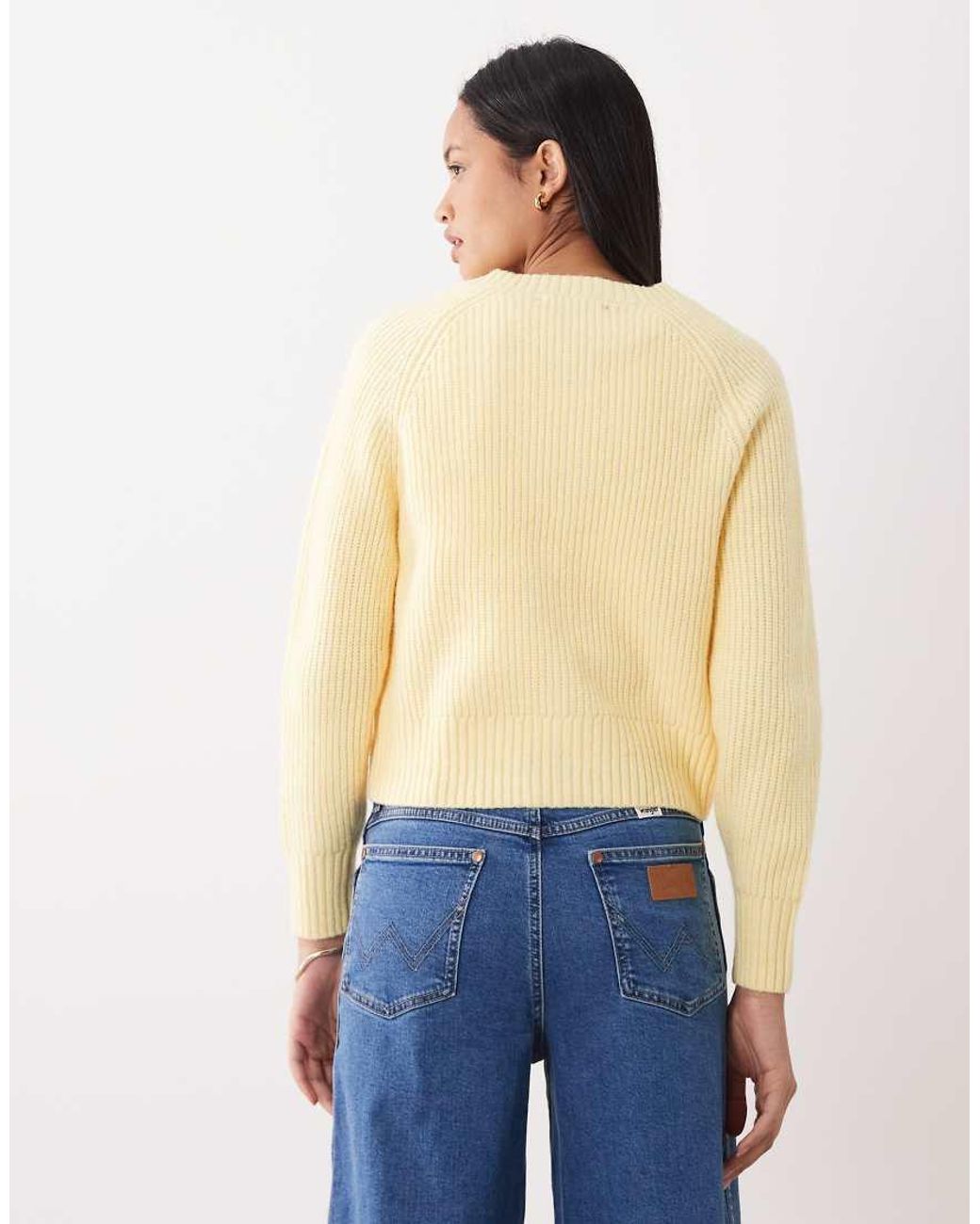 Cardigan Girocollo Limone di Threadbare in Natural