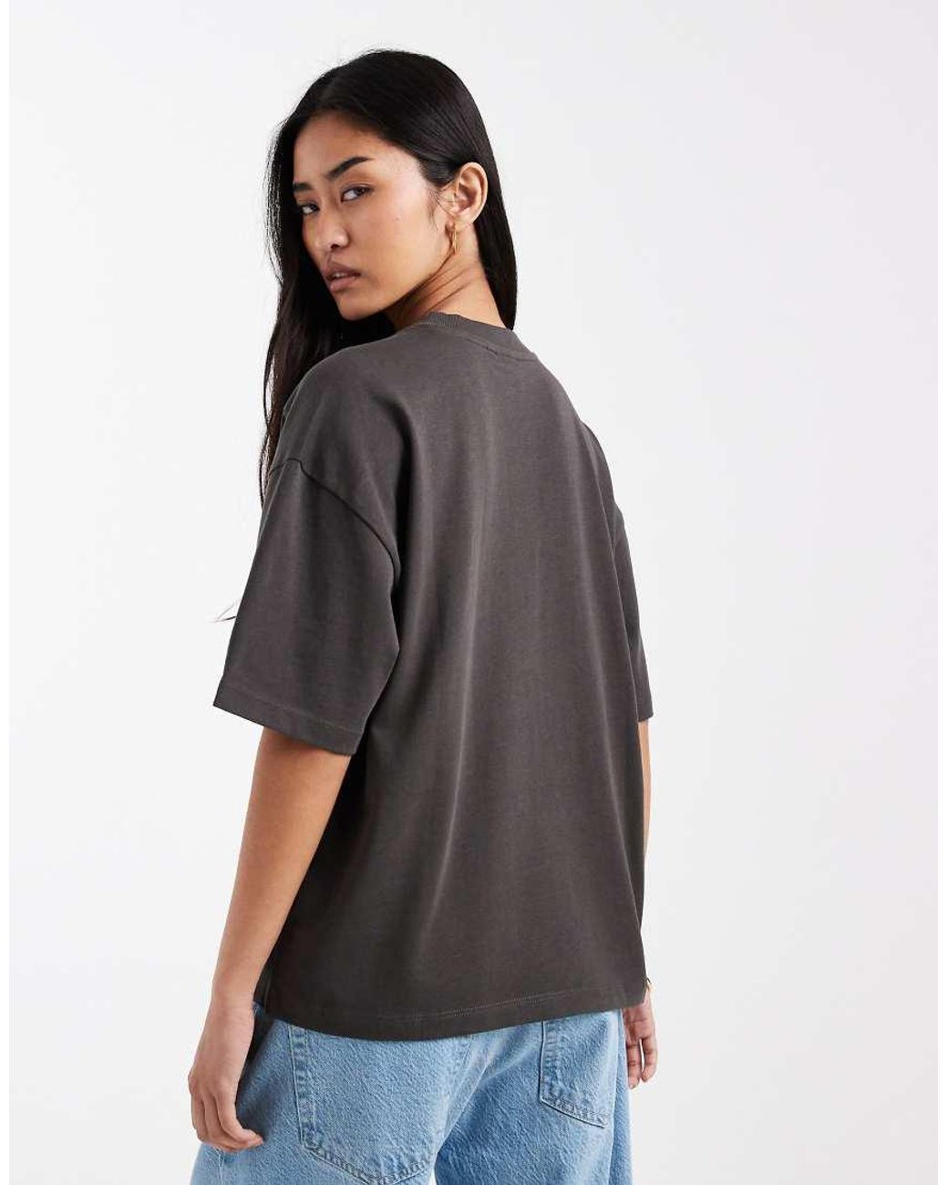 ASOS Black Regular Fit V Neck Detail Tee