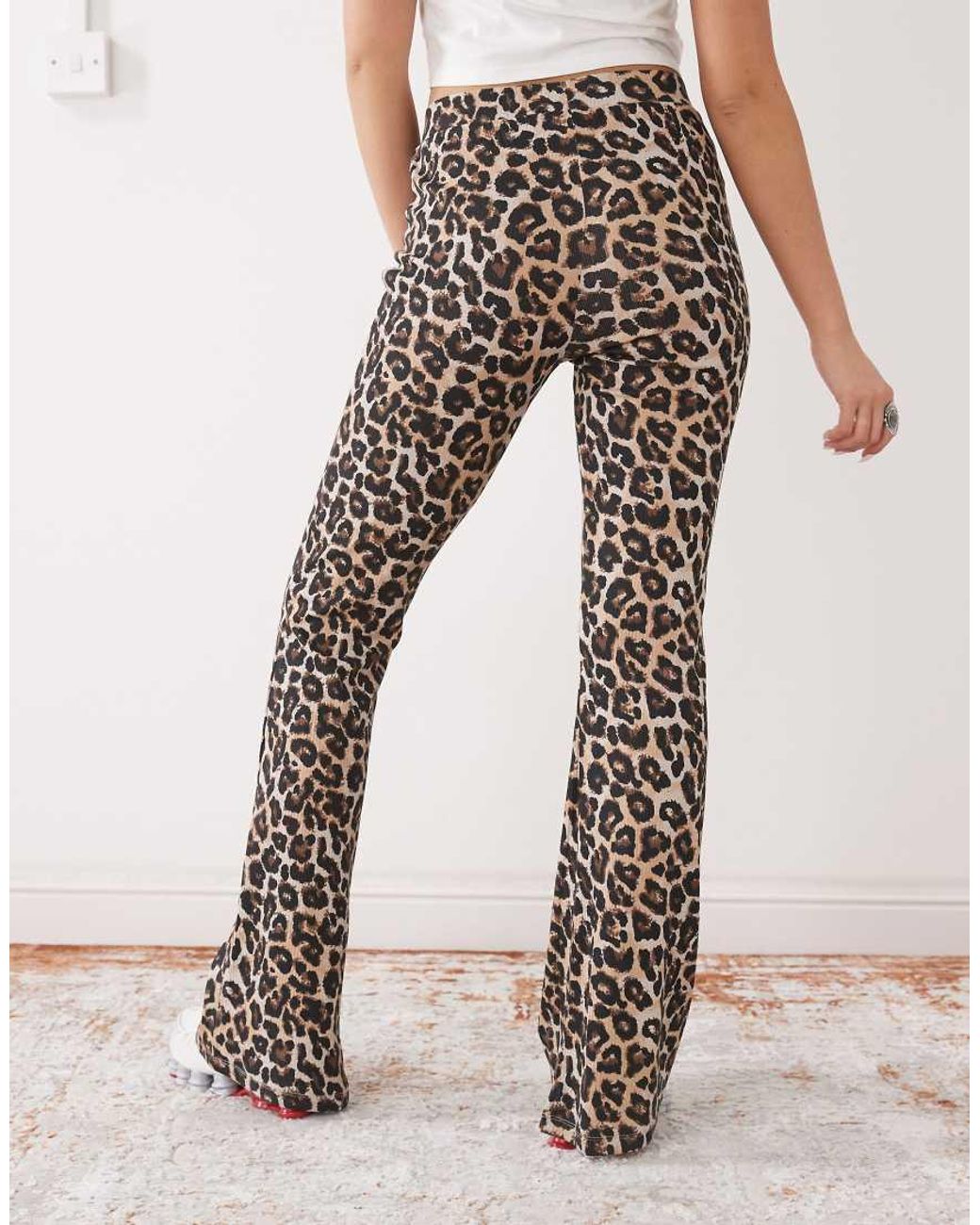 Noisy May Black Flare Ribbed Pants
