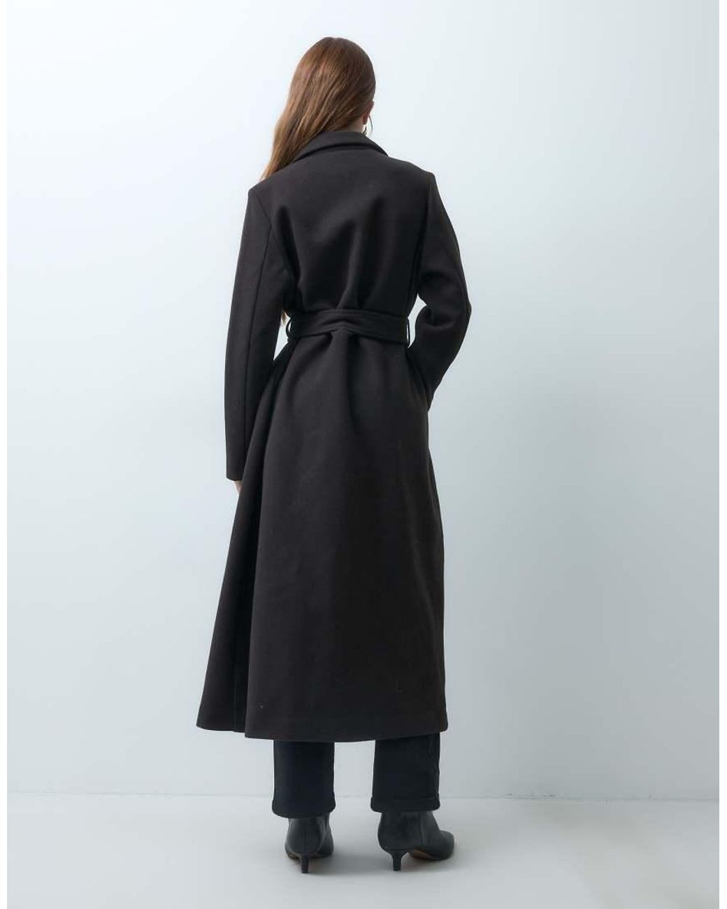 Vero Moda Black Belted Formal Maxi Coat