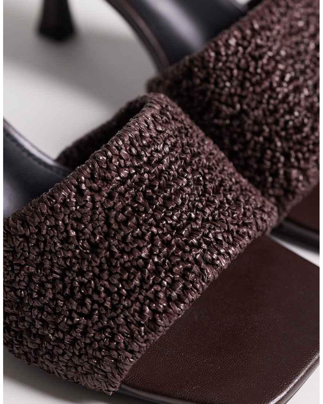 Raid Wide Fit Brown Caprice Kitten Heel Sandals