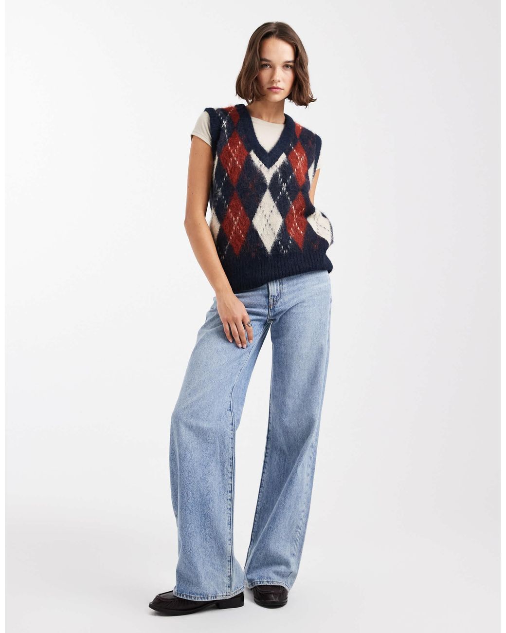 ONLY Blue – flauschiger strickpullunder