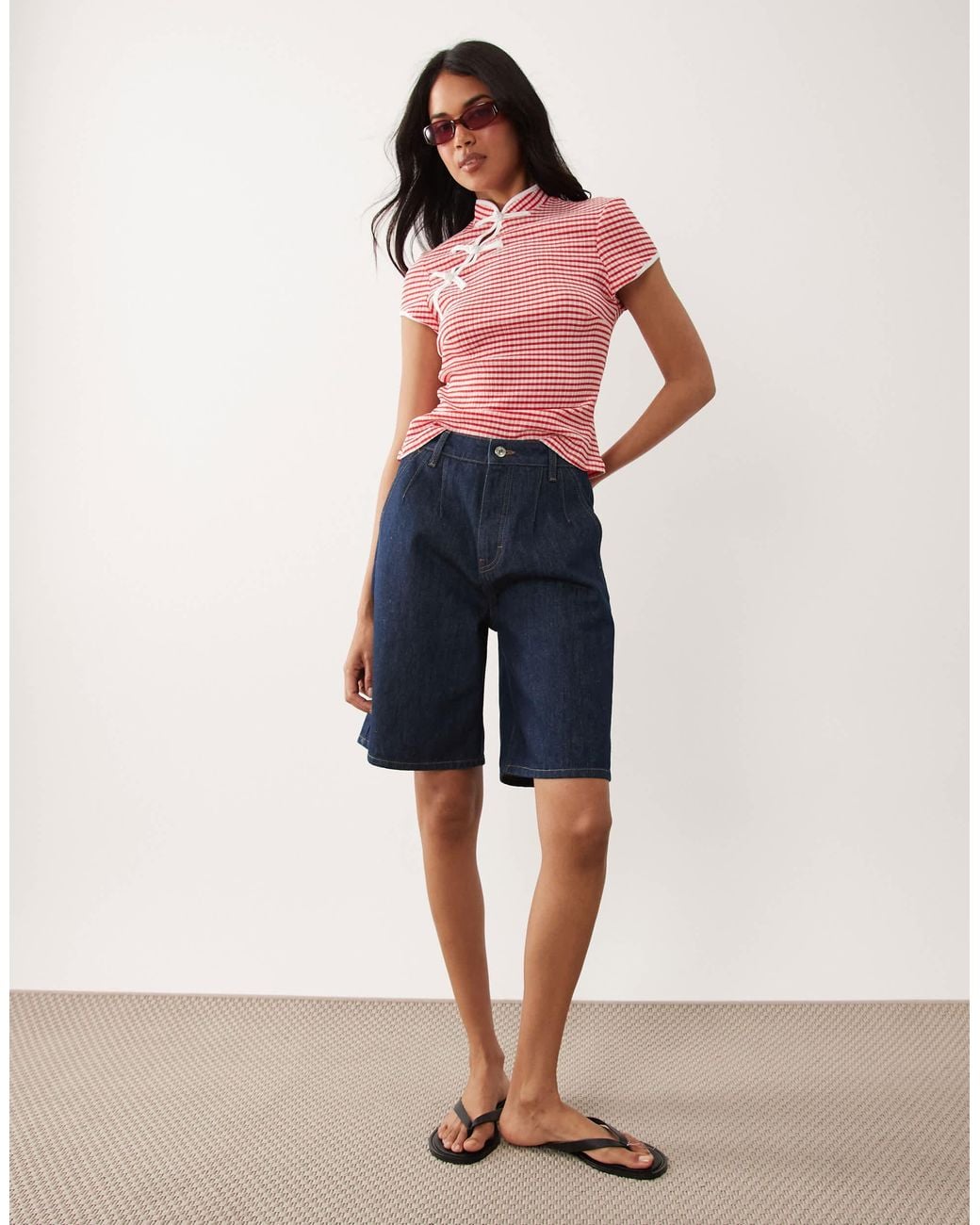 ASOS Pink Stand Up Collar Top
