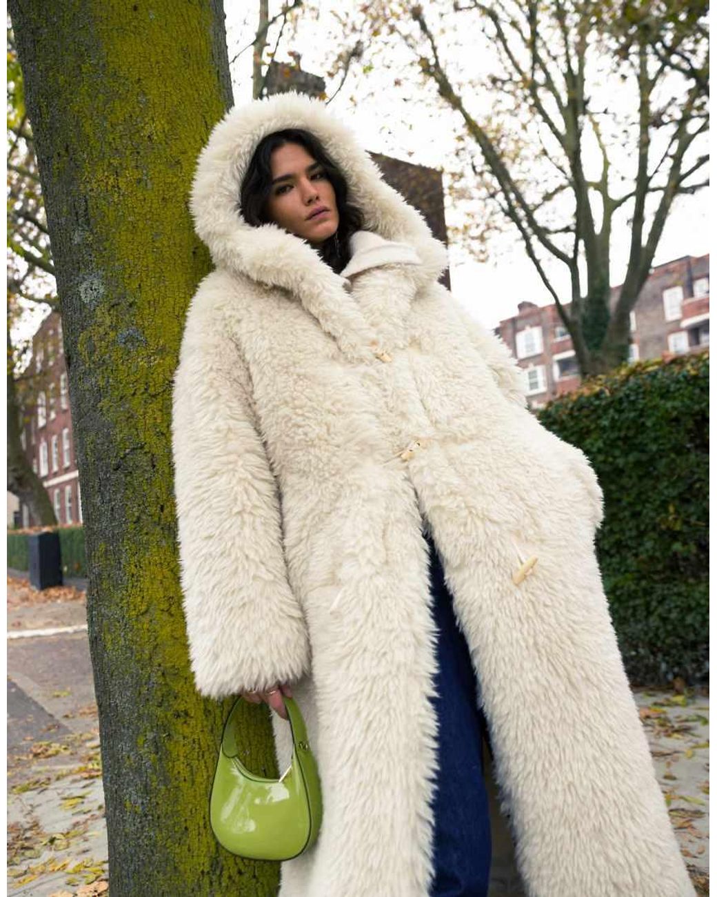 herlipto Faux Fur Hoodie Duffle Coat