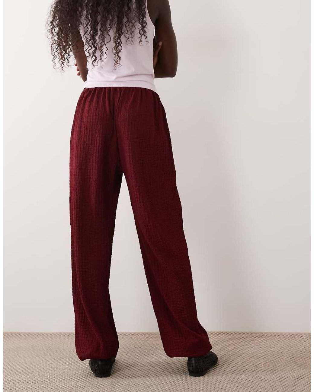 Miss Selfridge Red Wide Leg Balloon Trouser