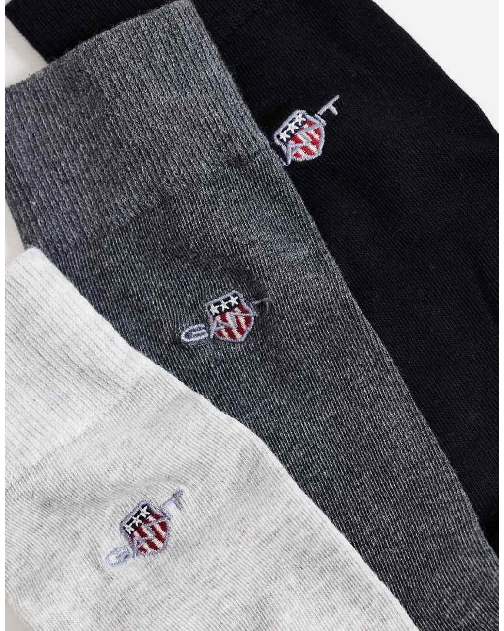 Gant White 3-pack Shield Logo Socks for men