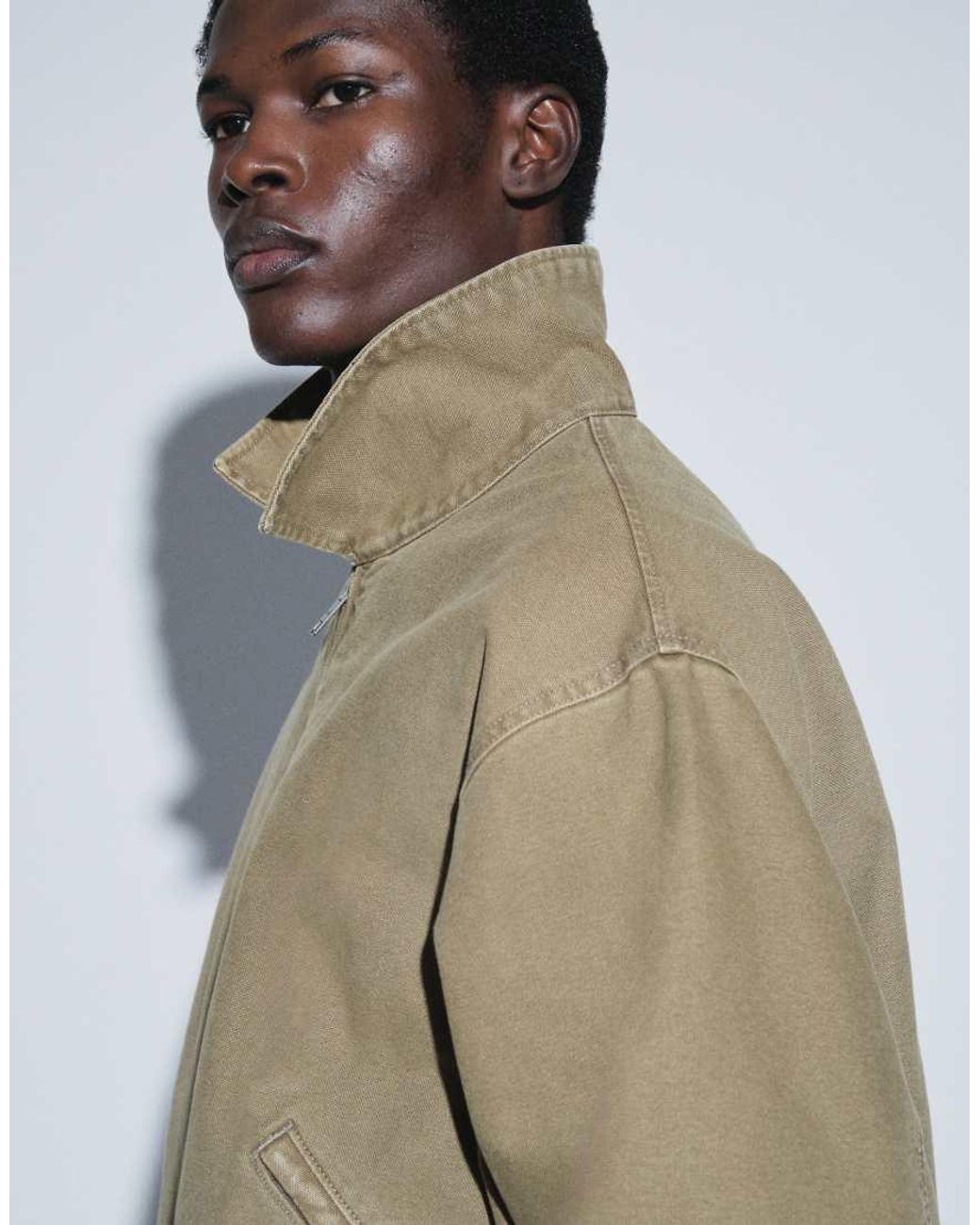 Weekday Natural Canvas Bomber Jacket for men