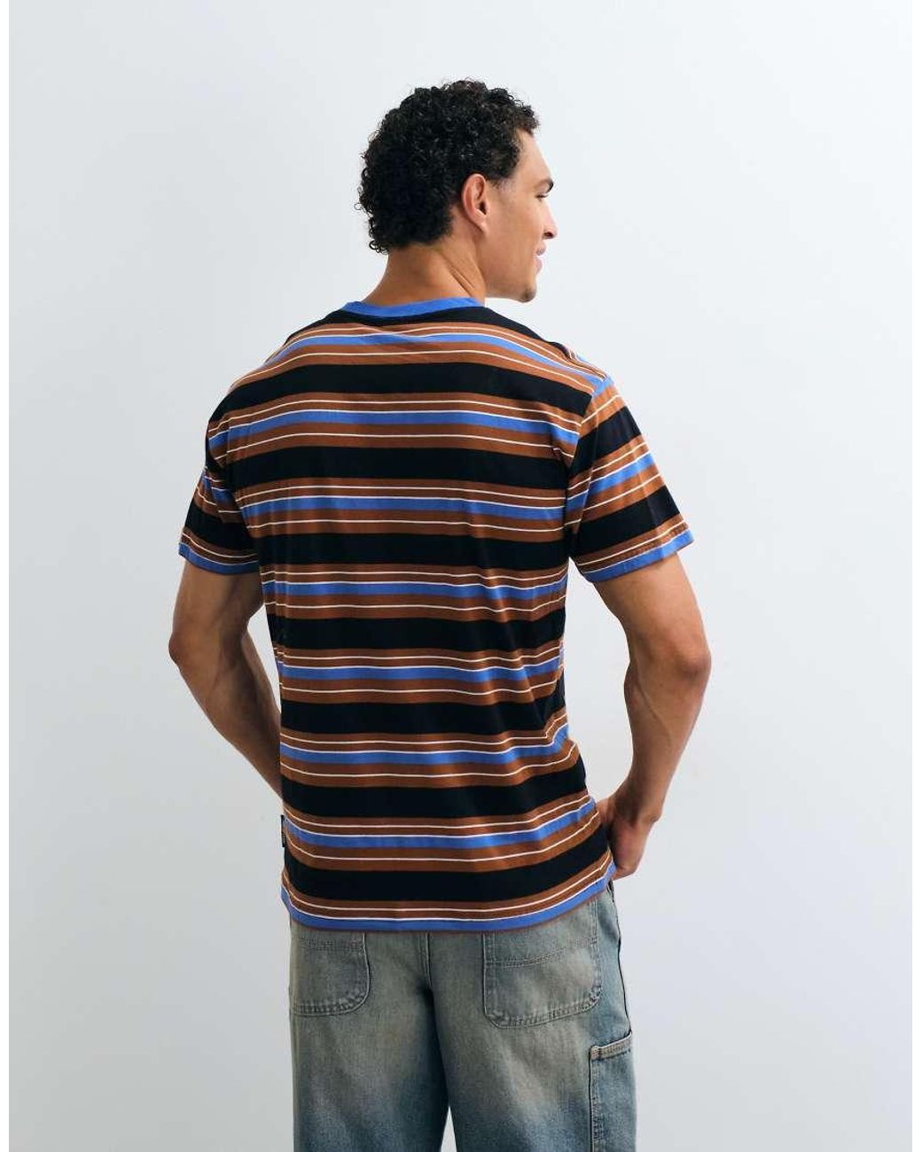 Santa Cruz Blue Derby Stripe Short Sleeve T-Shirt for men