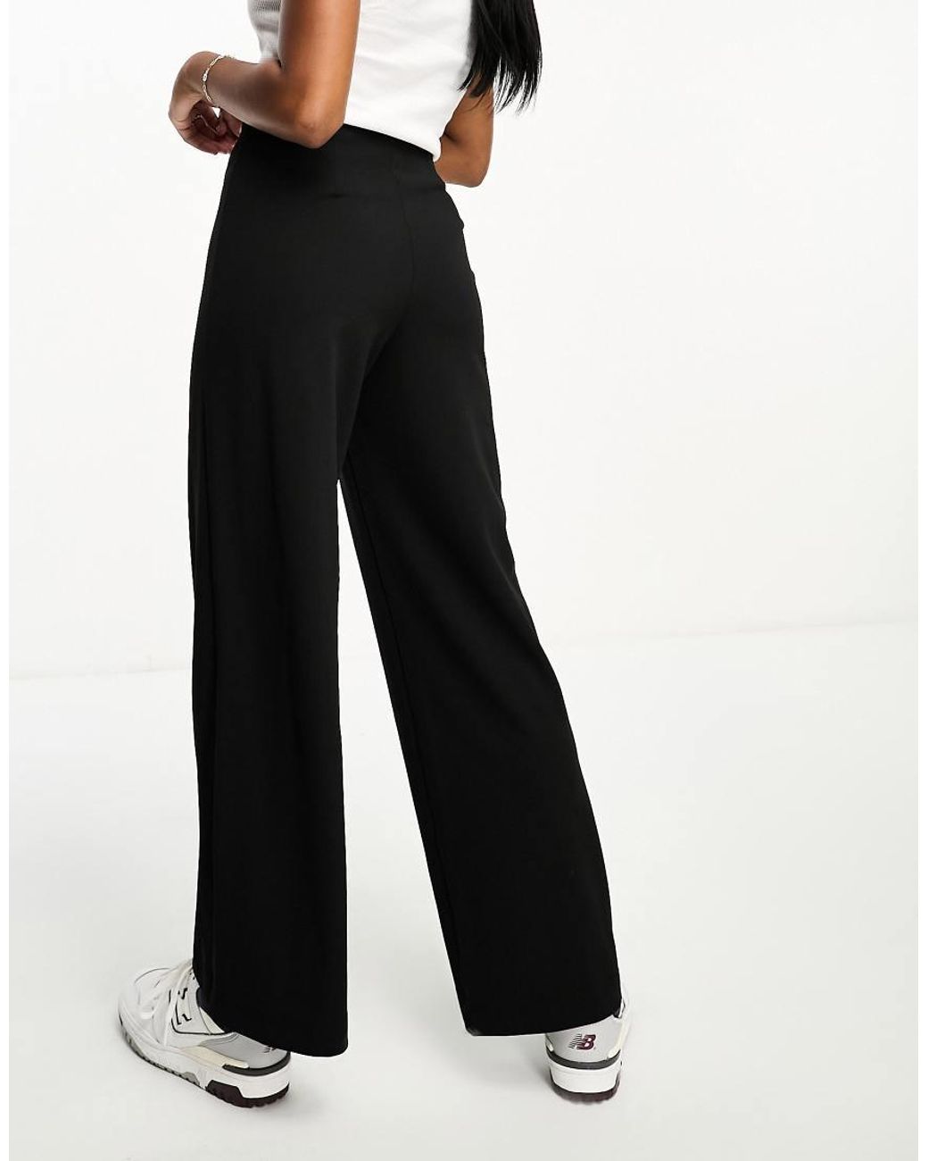 Vero Moda Black Pin Tuck Wide Leg Trouser