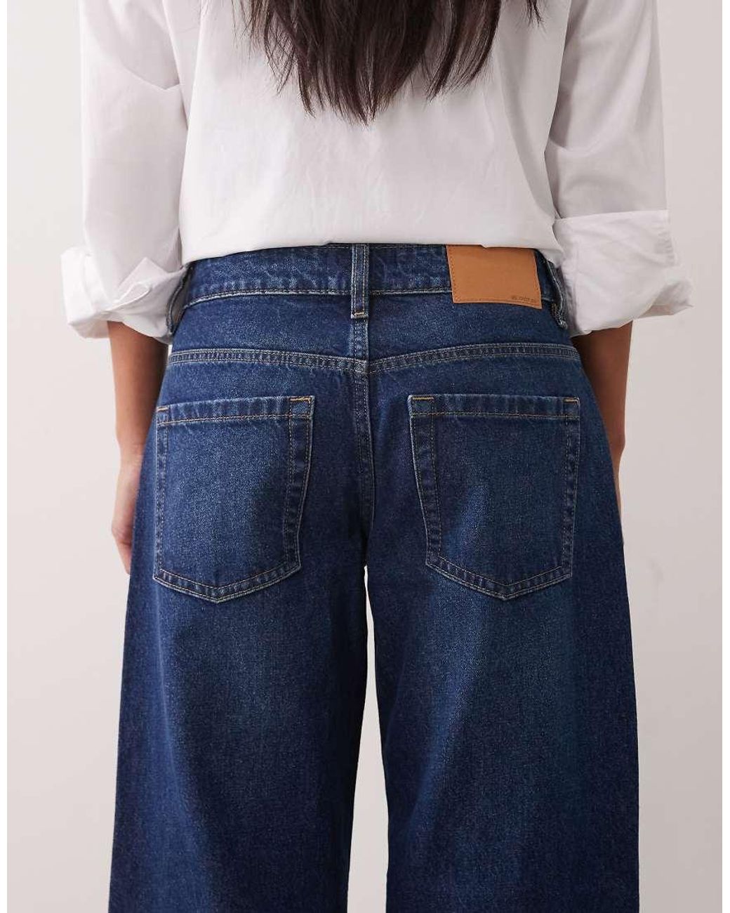 ASOS Blue Asos Design Petite Oversized Baggy Boyfriend Jeans