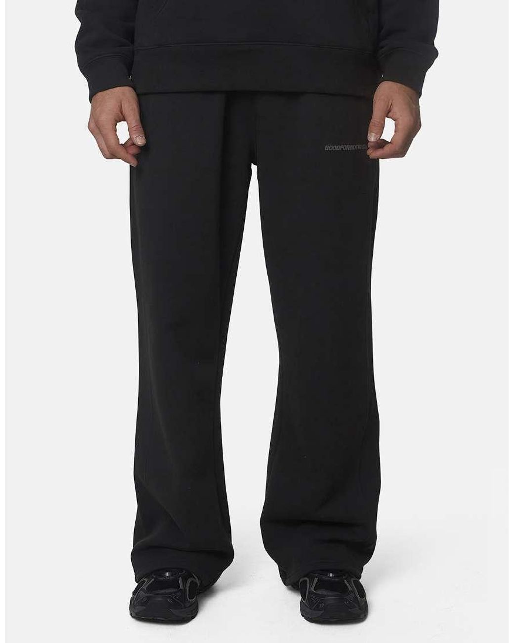 Good For Nothing Black Oversized Cotton Fleece Joggers for men
