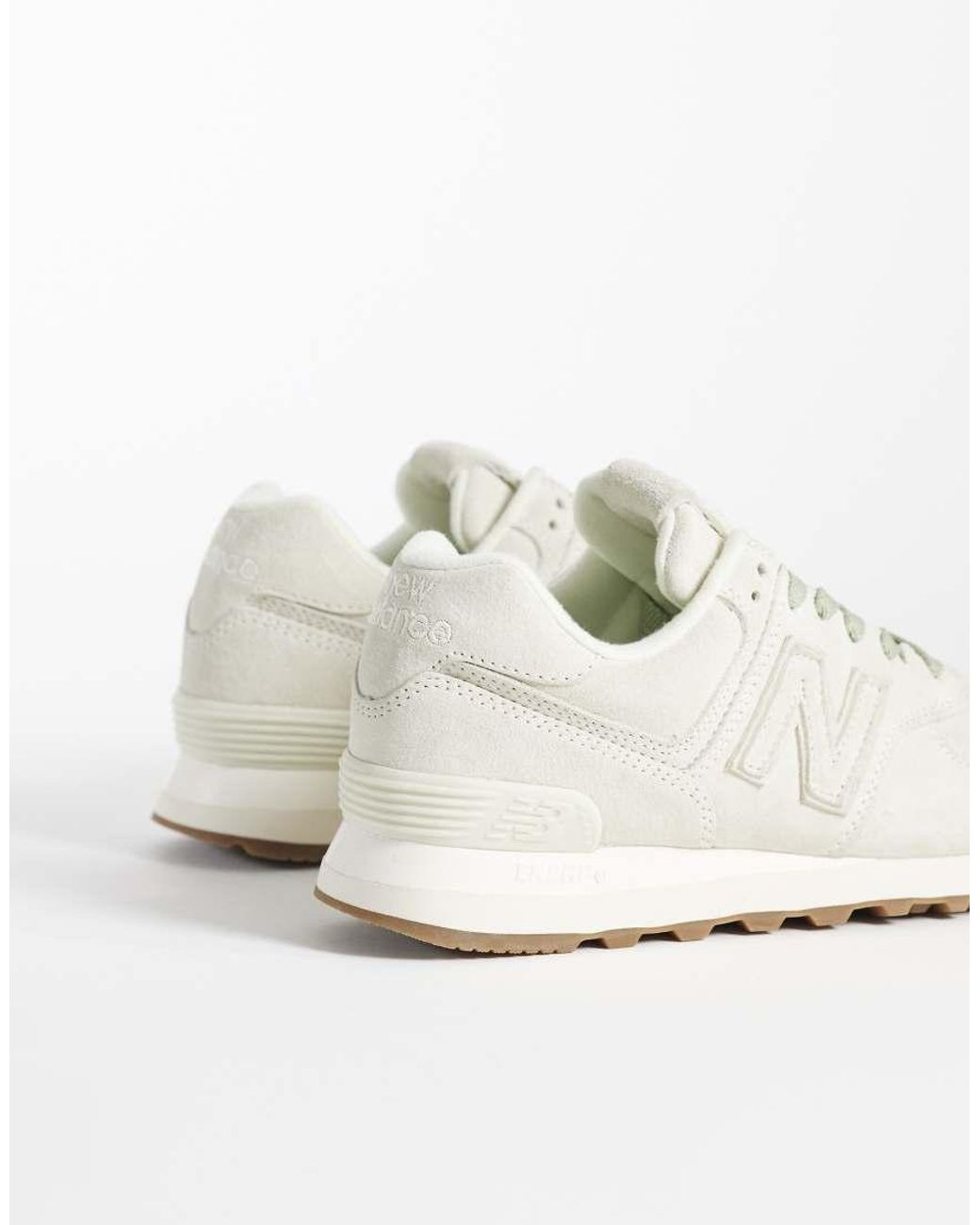 New Balance White 574 Sneakers