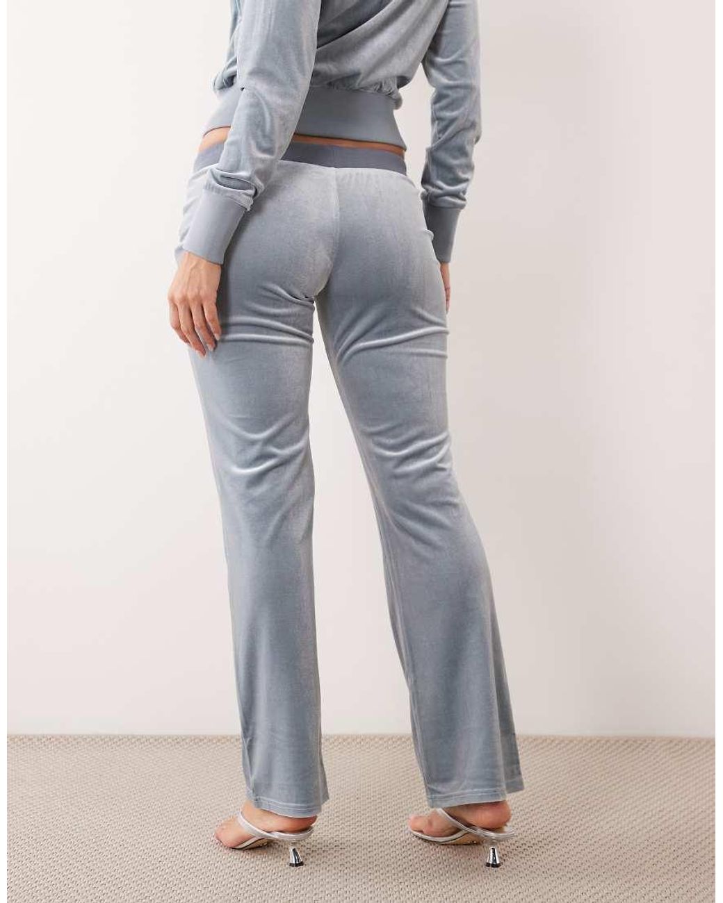 Lioness White Alba Velour Low Rise Flare Trackpant Co-Ord