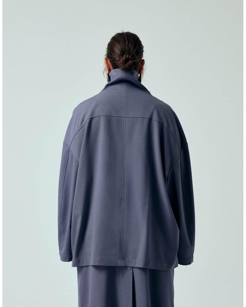 ASOS Blue Asos Design Curve Tailored Funnel Neck Jacket