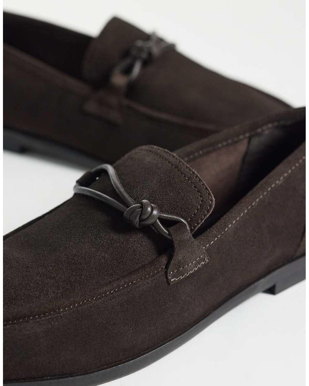 ASOS Brown Slim Loafers With Knotted Snaffle for men