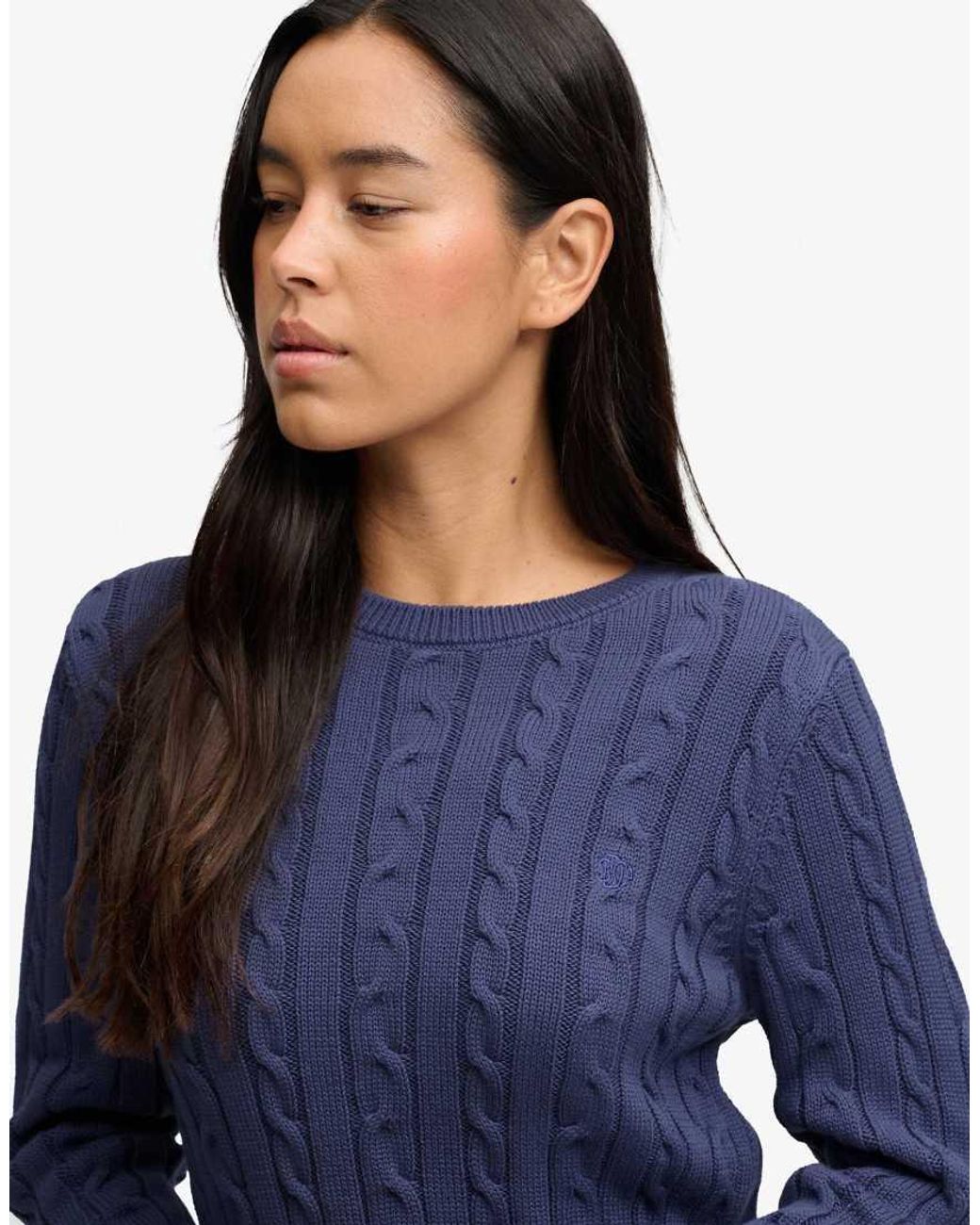Superdry Blue Essentials Sd&Co Cable Knit Jumper