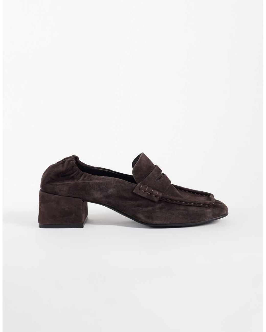 Steve Madden Brown Estee Heeled Square Toe Loafers