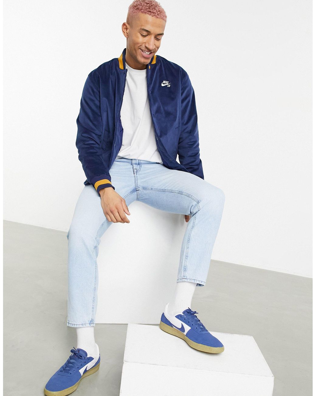 Nike – Collegejacke aus Cord in Blau für Herren | Lyst DE