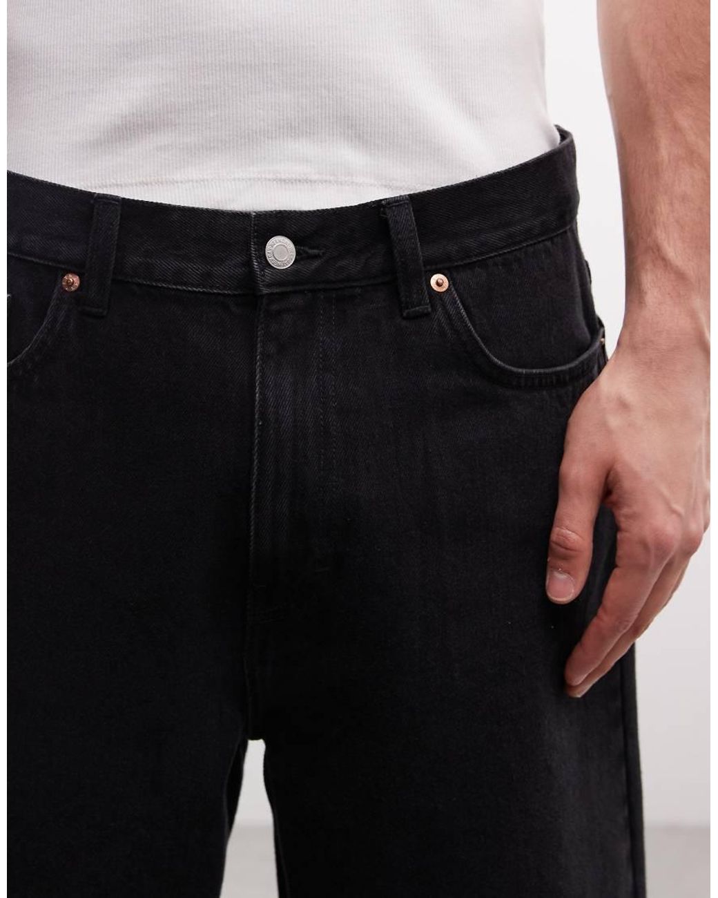 Weekday Natural Galaxy Baggy Denim Shorts for men