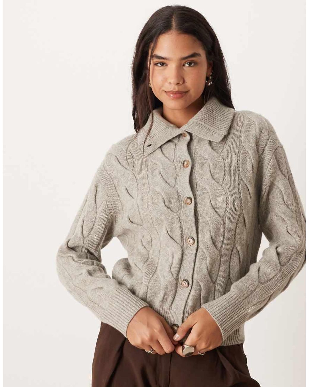 Polo Ralph Lauren Brown Cable Knit Cardigan