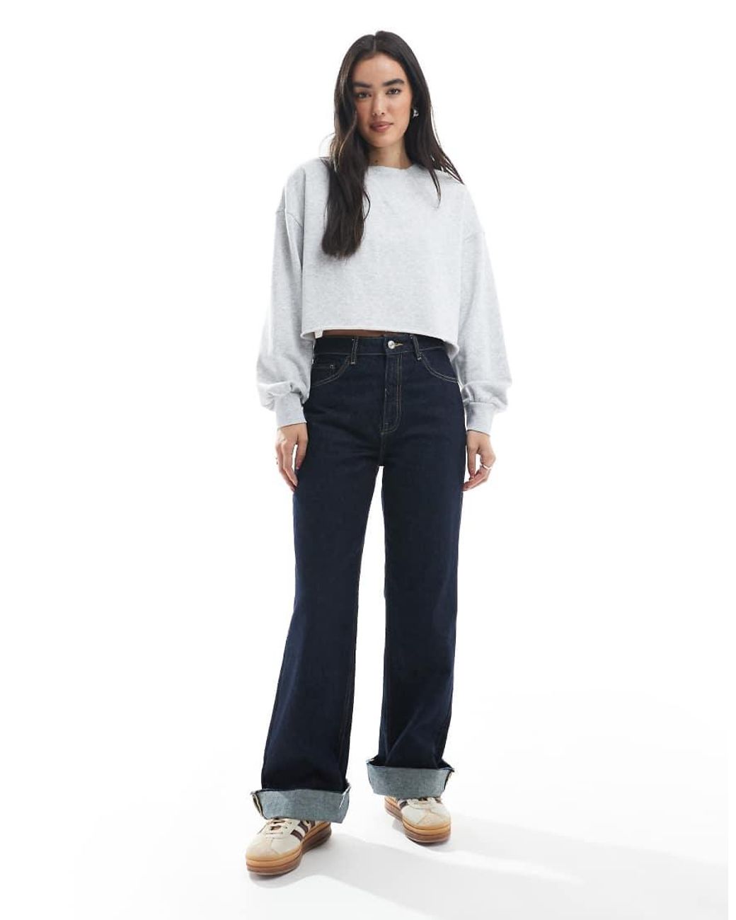 Cotton On White Cropped Sweatshirt