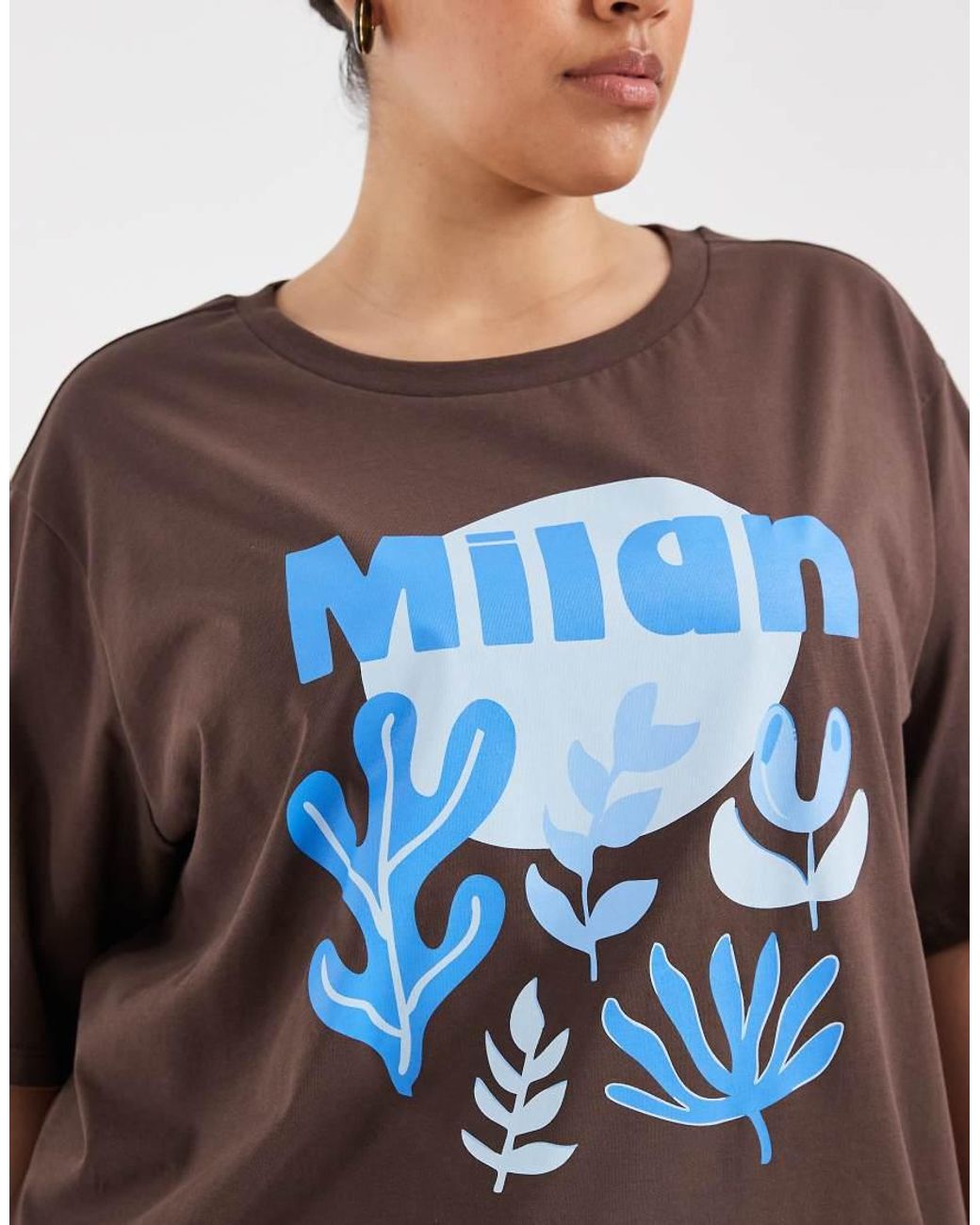 ONLY White Milan Graphic Oversized Fit T-shirt