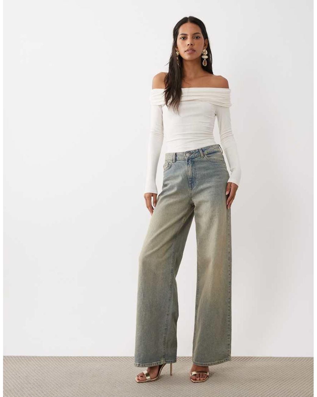 Miss Selfridge White Wrap Bardot Bodysuit