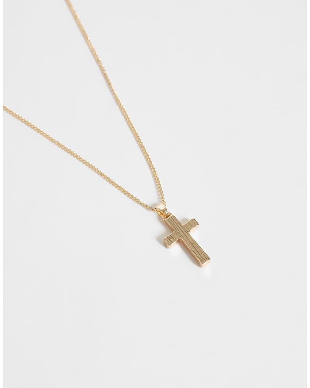 ASOS White Cross Pendant Necklace for men