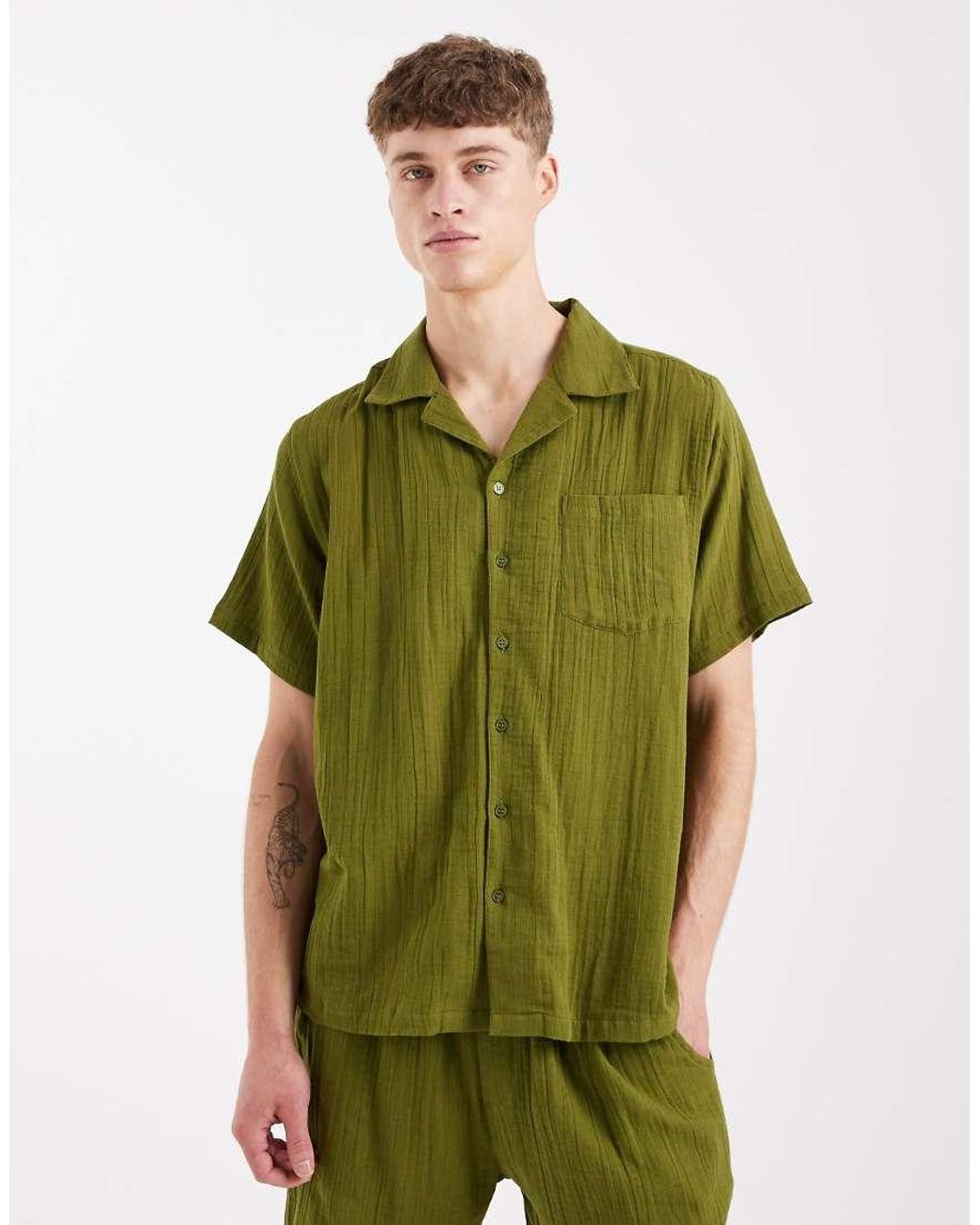 Sol Beach Green Beach Shirt for men