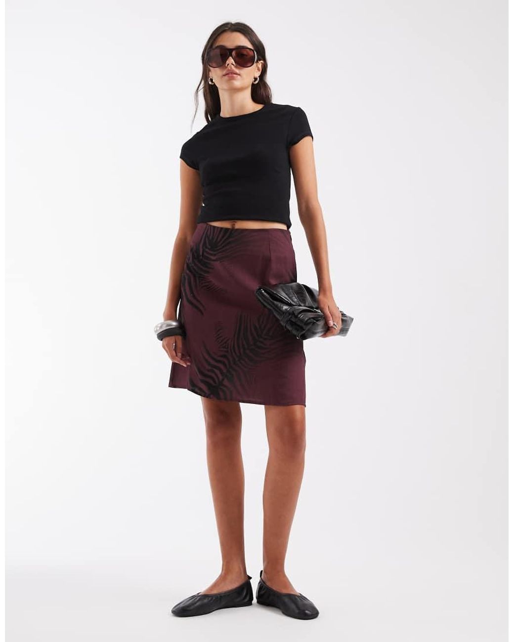 ASOS Purple Awkward Length Midi Slip Skirt