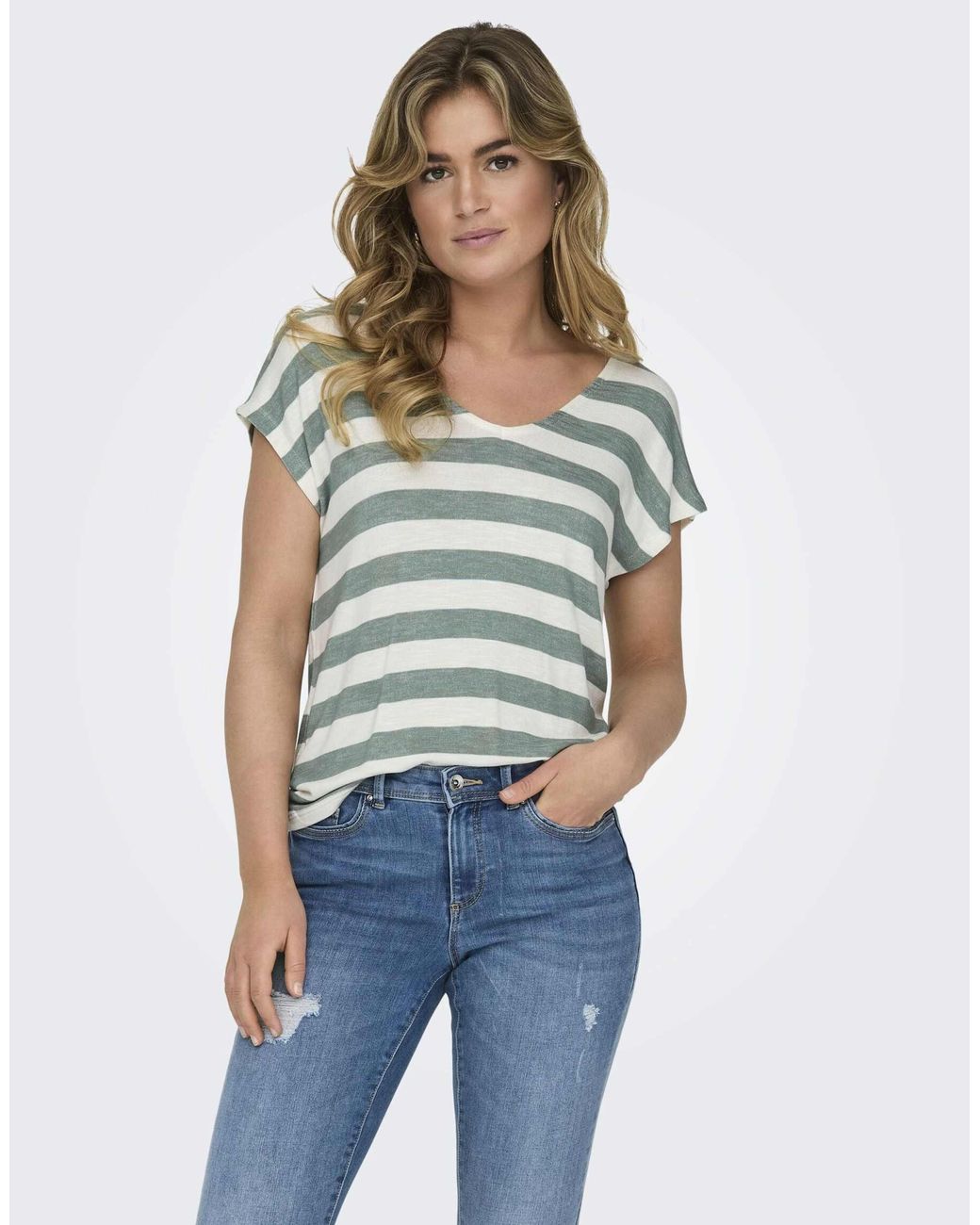 Top - -de-gris ONLY en coloris Blue