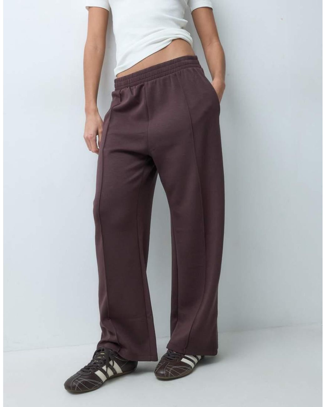 New Look Brown Premium Wide Leg Jogger
