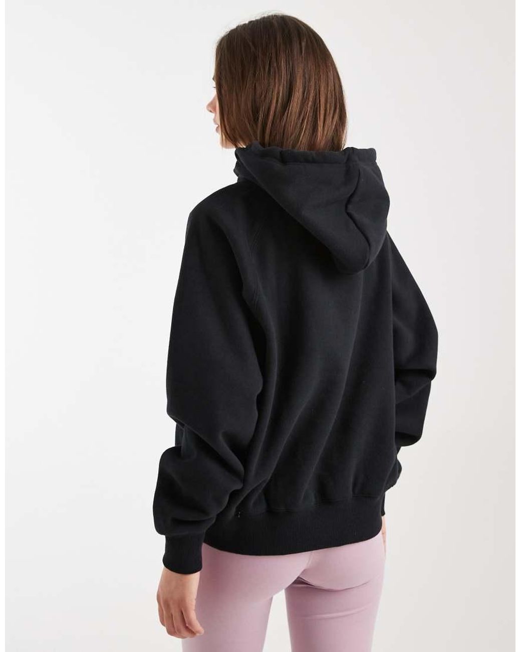 Cotton On Black Plush Premium Raglan Graphic Hoodie