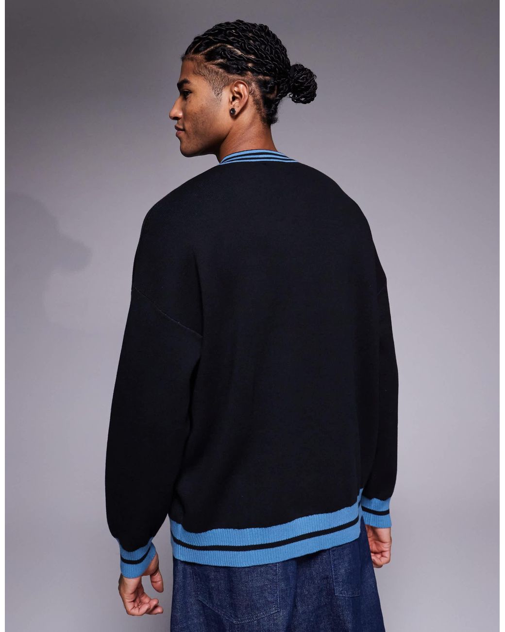 ASOS – oversize-strickpullover in Blue für Herren