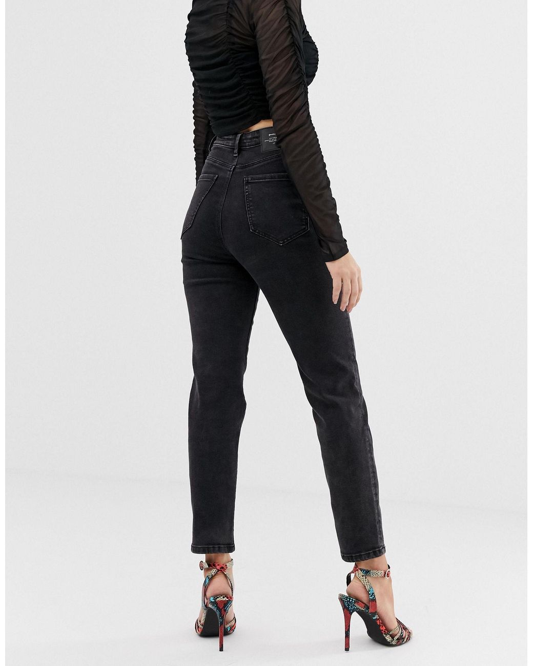 black mom jeans stradivarius