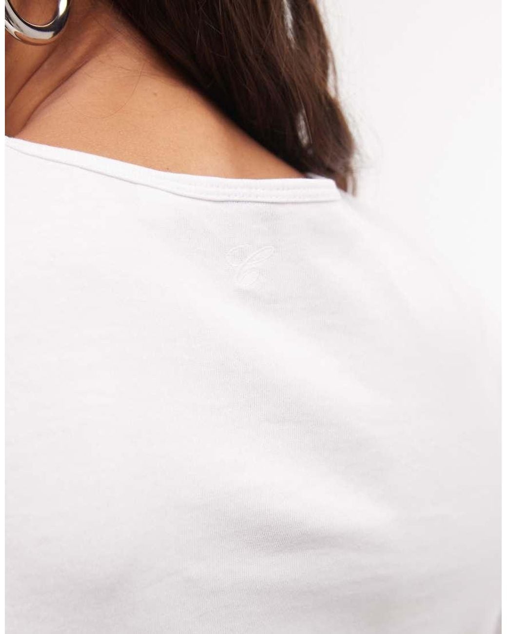 Collusion White Boxy Long Sleeve T-shirt