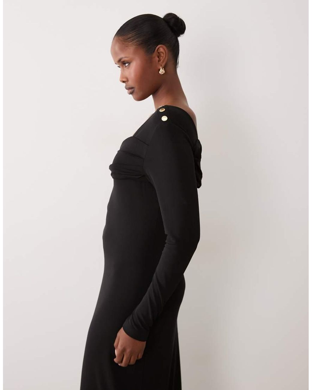 Barbour Black Kemora Long Sleeve Drop Shoulder Maxi Dress