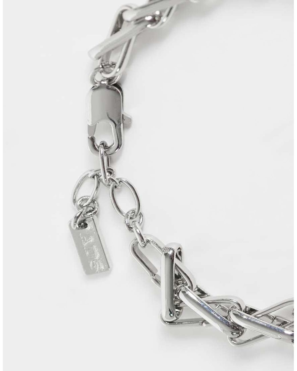 ASOS Metallic Crossed Links Chain Bracelet for men