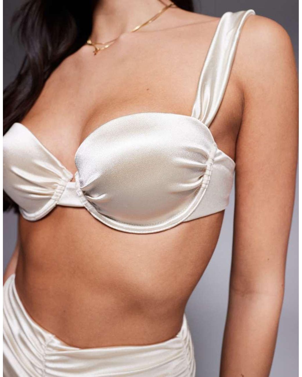 ASOS White Bridie Underwire Padded Bikini Top
