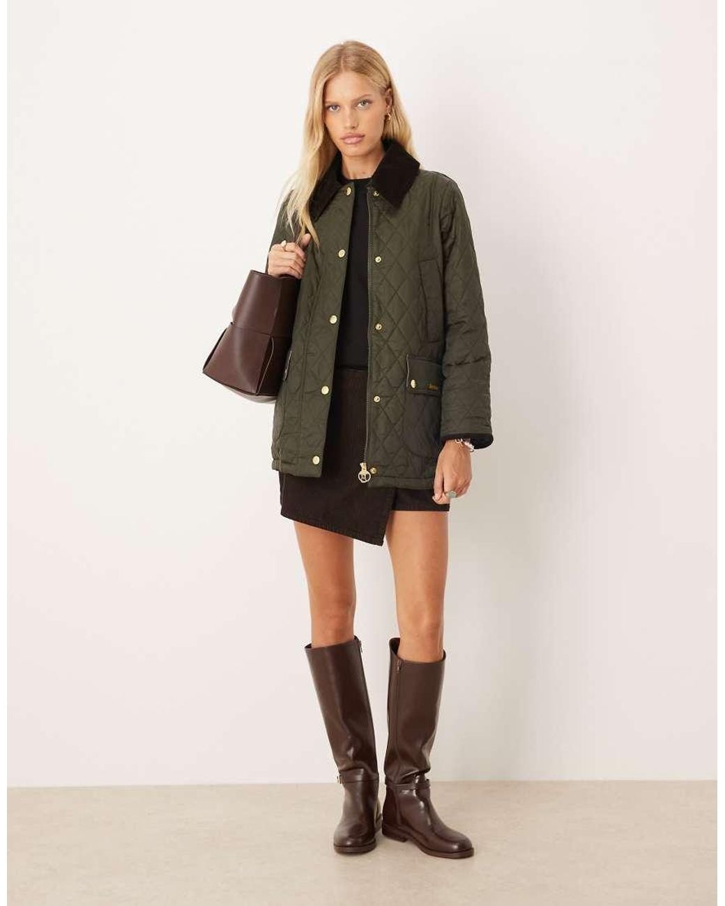 Barbour Green Modern Beadnell Quilted Jacket
