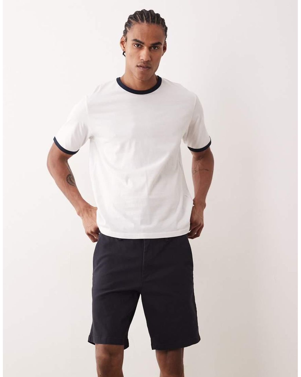 Jack & Jones Gray Regular Fit Chino Shorts for men