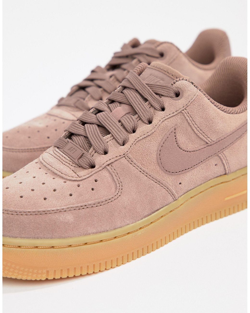 Nike Mauve Air Force 1 Trainers With Gum Sole in Purple | Lyst Canada