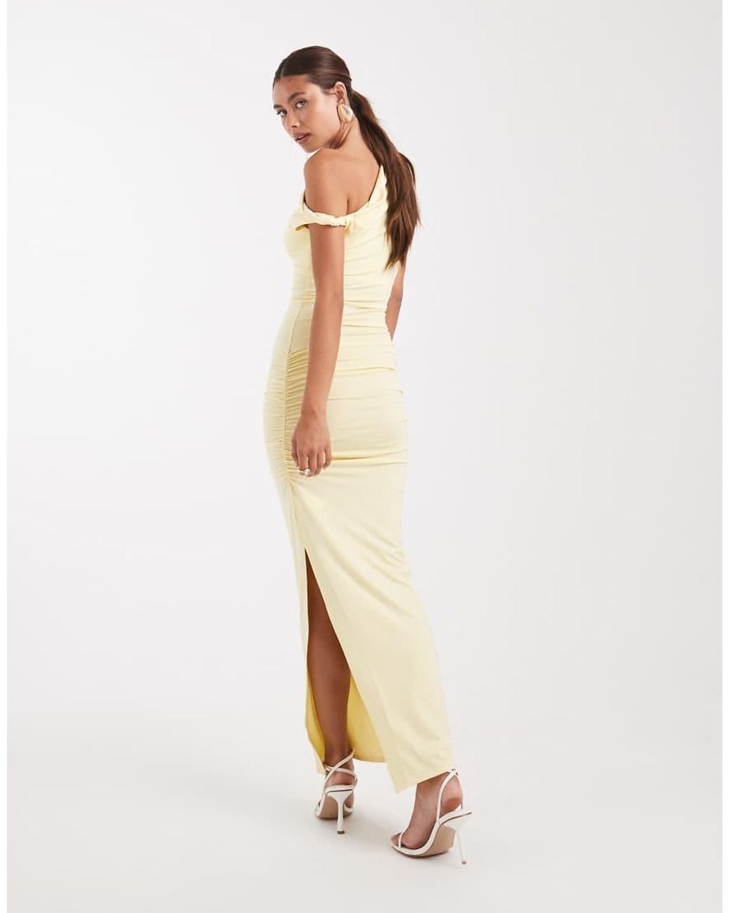 New Look Natural Fallen Shoulder Maxi Dress