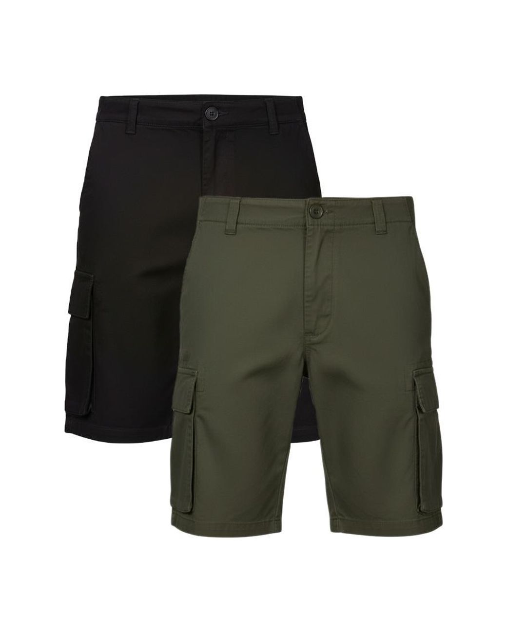 French Connection Green 2 Pack Cotton Cargo Shorts for men