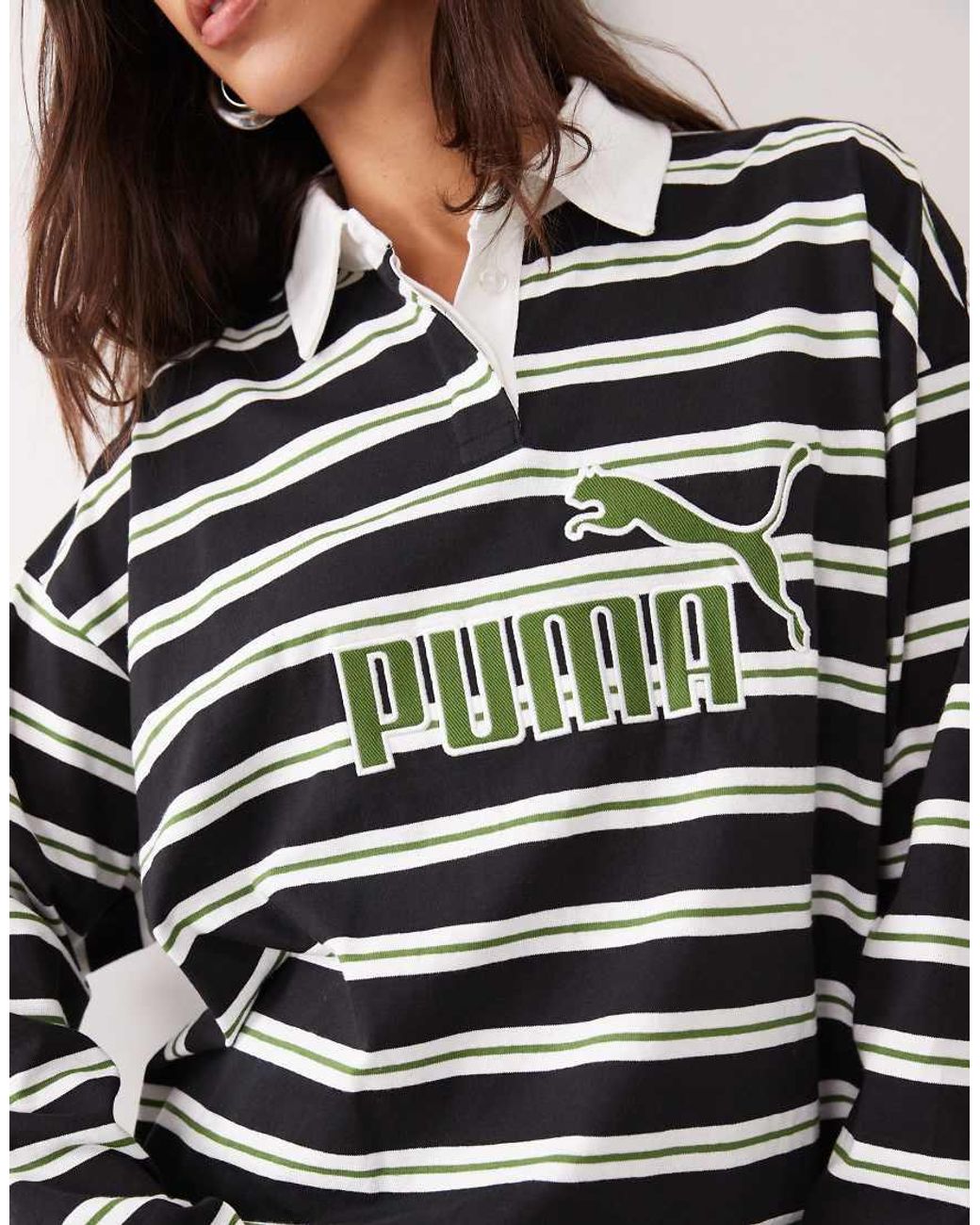 PUMA Blue Essentials Elevated No.1 Logo Oversized Rugby Polo