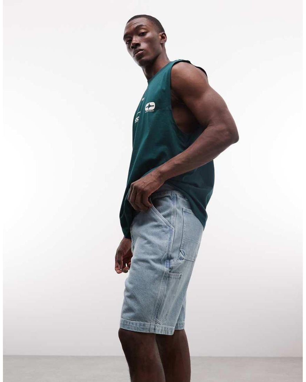 Deus Ex Machina Blue Big Fella Denim Shorts for men