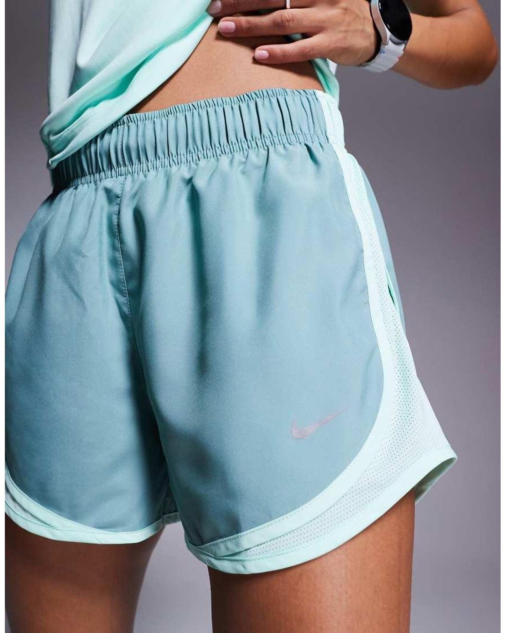 Nike Blue Tempo Dri-fit Mid Rise 3 Inch Shorts