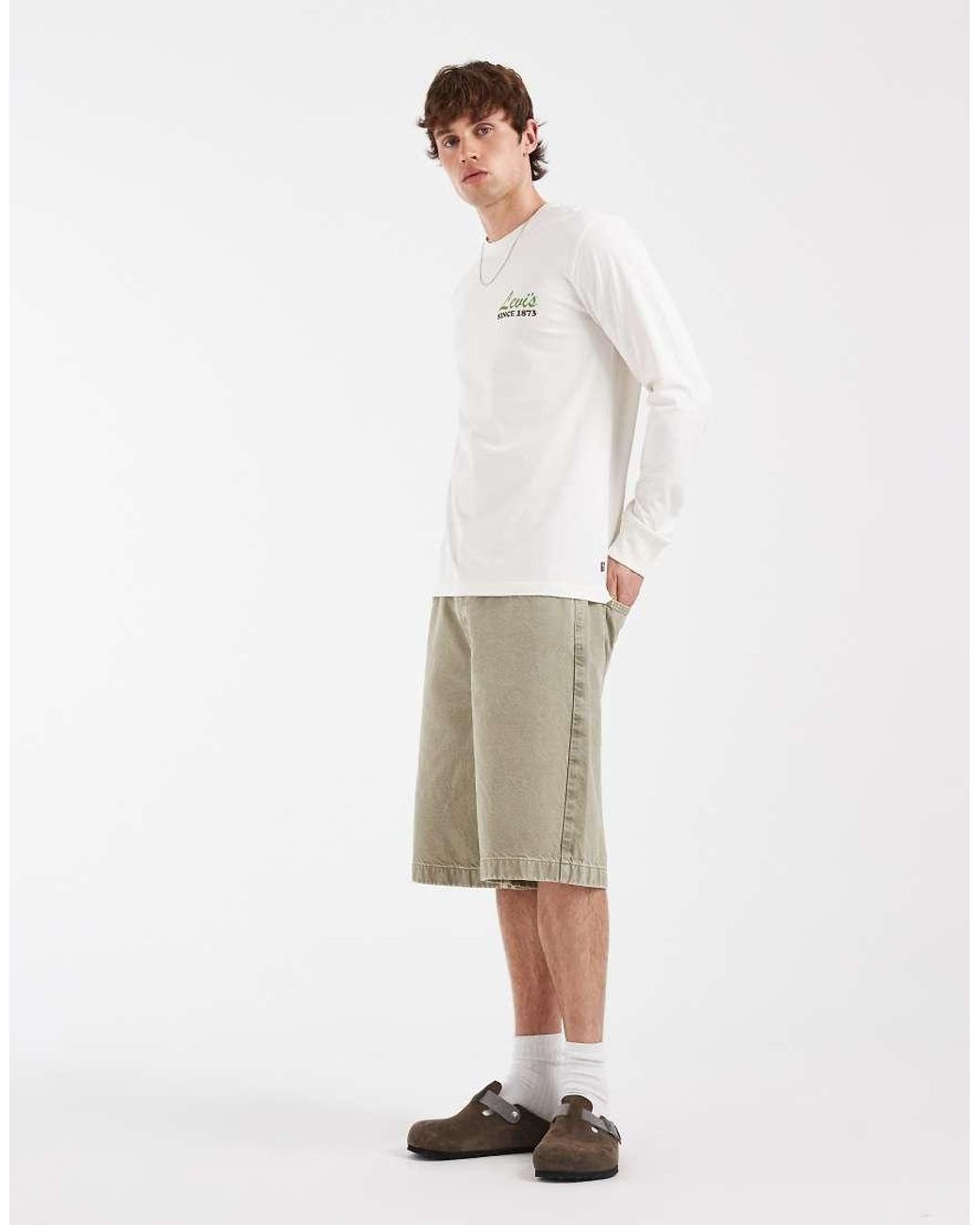 Levi's Gray Back Print Long Sleeve T-shirt for men