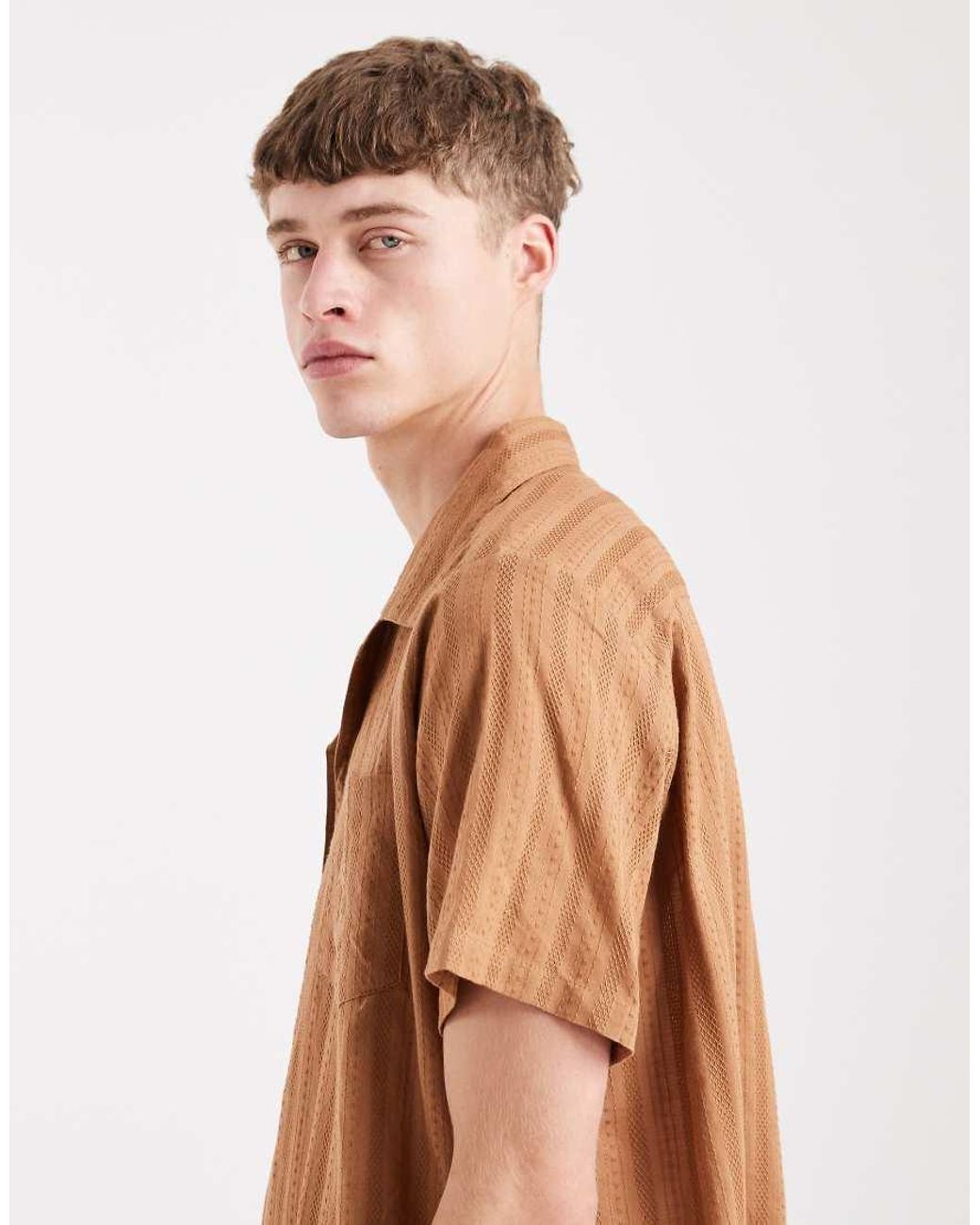 Sol Beach Blue Textured Beach Shirt for men