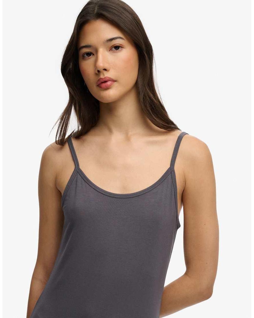 Superdry White Maxi Jersey Cami Dress